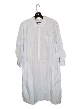 Lilly Pulitzer Christy Shirt Dress Blue White Stripe Women's Size 12 NWT